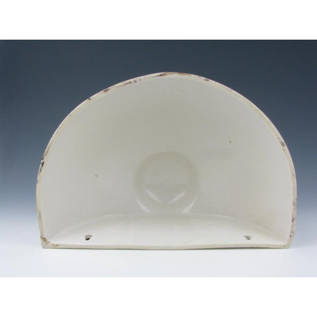 Vintage Charleton Large White Ceramic Wall Pocket Planter With Faux Marble Finish For Sale - Image 9 of 13