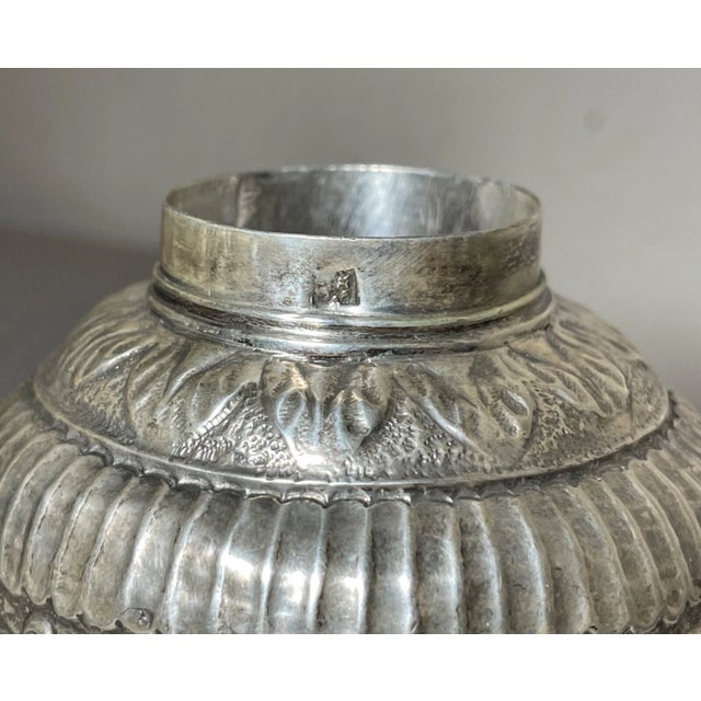 Antique 1800s Antonius Ruijter Repousse Floral Dutch Chased 833 Silver Tea Caddy For Sale - Image 4 of 14