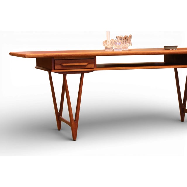 Coffee Table in Teak with Drawers and Magazine Rack by EW Bach, 1960s For Sale - Image 9 of 18