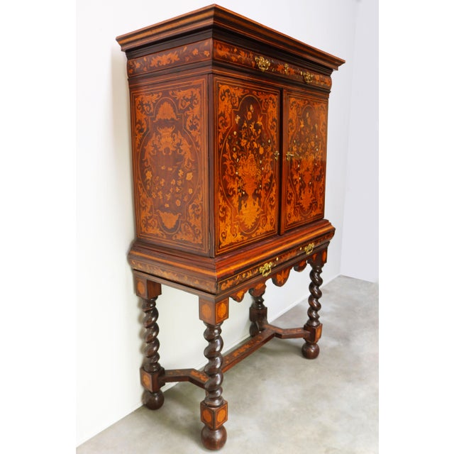 Dutch Marquetry Art Cabinet with Theater and Trompe Loeil, 1780 For Sale - Image 4 of 18