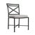 Brown Jordan Venetian Side Chair in Black Jade with Iron Stripe Cushions For Sale