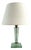 Italian Table Lamp with Green Glass and Brass Details from Fontana Arte, 1950s For Sale