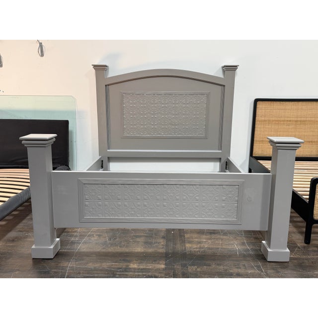 Design Plus Gallery presents a California King Size Gray Arched Panel Bed Frame. It has an arched headboard, matching...