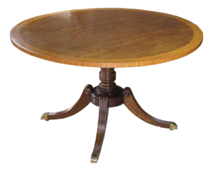 Late 20th Century Baker Historic Charleston Regency Style Mahogany Round Dining Center Table 48"