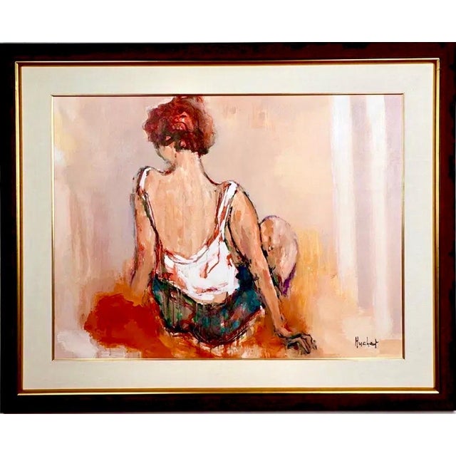 Urbain Huchet, Large Post Impressionist Fauvist Art French Oil Painting Dancer Urbain Huchet, c.1998 For Sale