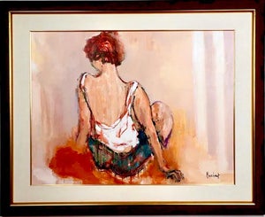 Urbain Huchet, Large Post Impressionist Fauvist Art French Oil Painting Dancer Urbain Huchet, c.1998