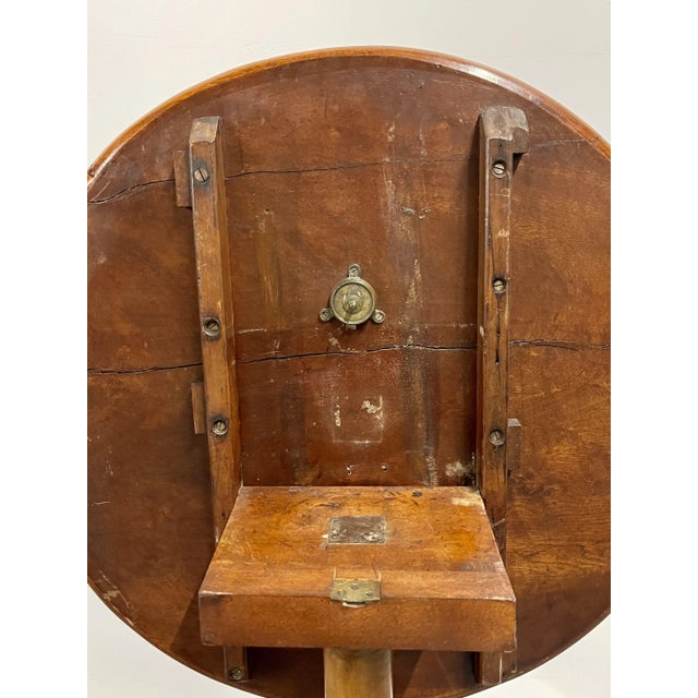 19th Century American Pie Crust Table, Tilt Top, Solid Wood Carved. For Sale - Image 9 of 12