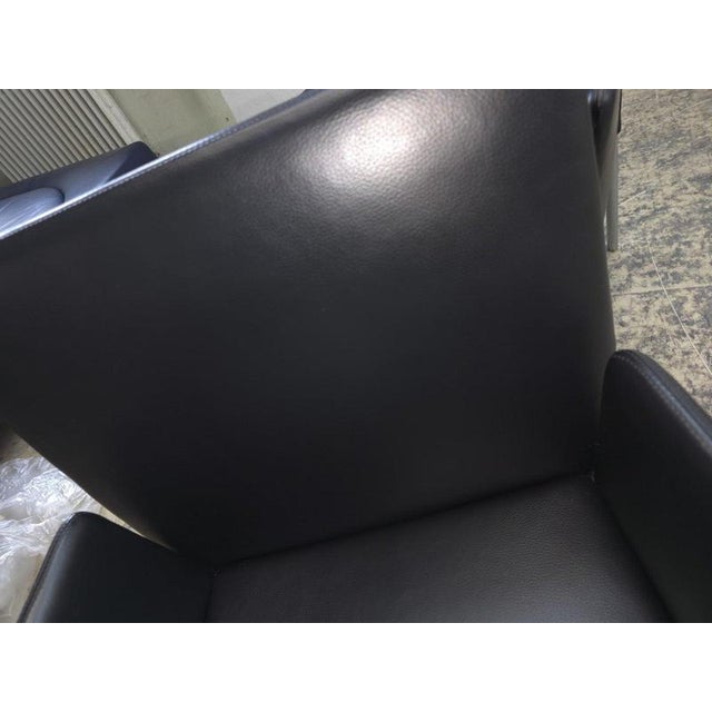 Jason 1410 Armchair Set in Black Leather by Walter Knoll, Set of 4 For Sale - Image 10 of 16
