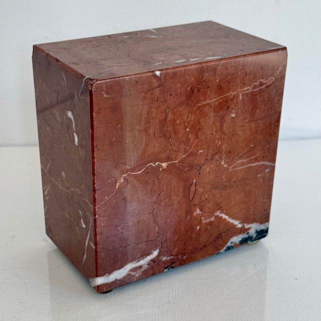 Art Deco Revival Italian Rosso Verona Marble Bookend For Sale - Image 4 of 10