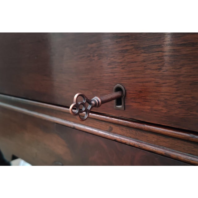 Brown 1920s Victorian Mahogany Spinet Desk For Sale - Image 8 of 15