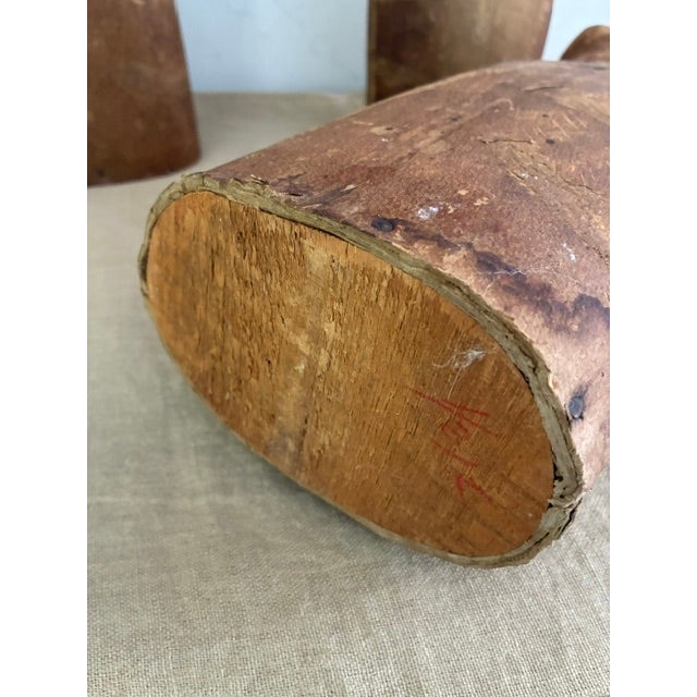 Wood Trio of Vintage Papier Mache Half-Forms For Sale - Image 7 of 8