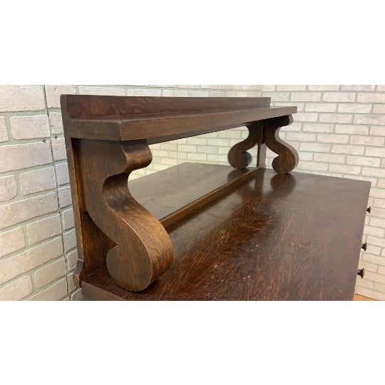 1900s Antique Empire Quarter Sawn Oak Sideboard With Mirror Chairish