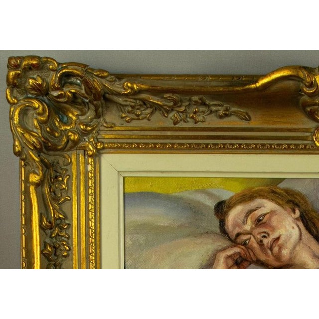 After Lucian Freud, Reclining Female Nude, 20th Century, Oil on Board For Sale - Image 7 of 9