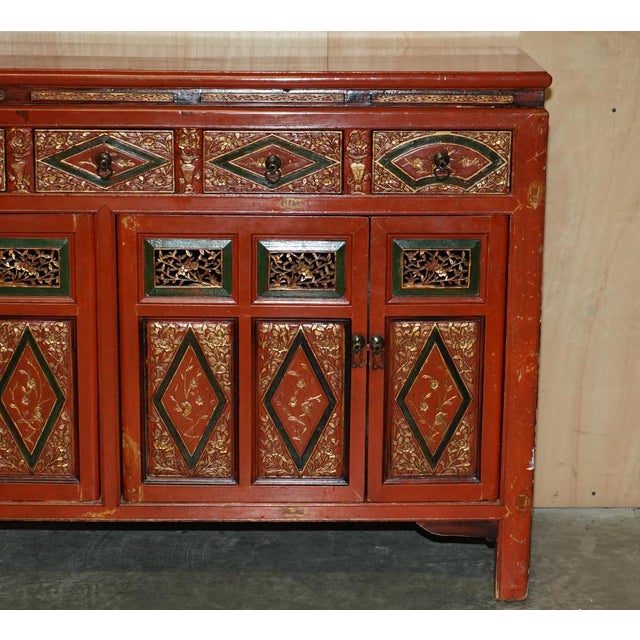 Vintage Chinese Lacquered Sideboard For Sale - Image 4 of 18