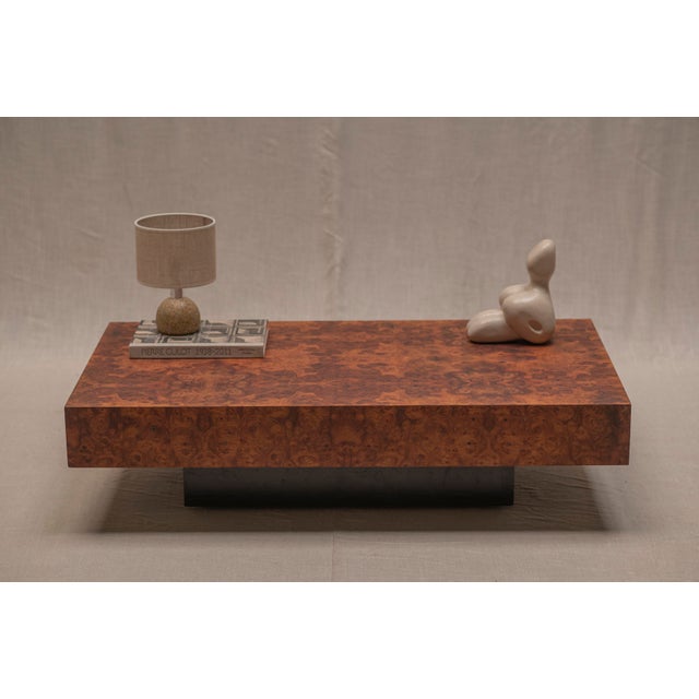 Vintage Burl Walnut Coffee Table by Jean-Claude Mahey, 1970s For Sale - Image 16 of 16