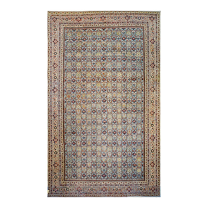 Antique Persian Wool Sultanabad 12 x 19 Light Blue, Red & Ivory Handmade Area Rug #1140844