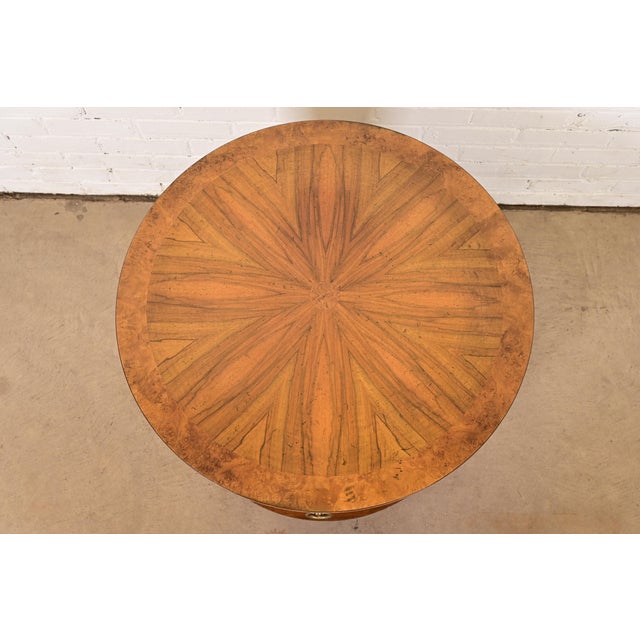 Baker Furniture French Empire Cherry and Burl Wood Tea Table, Circa 1960s For Sale In South Bend - Image 6 of 16