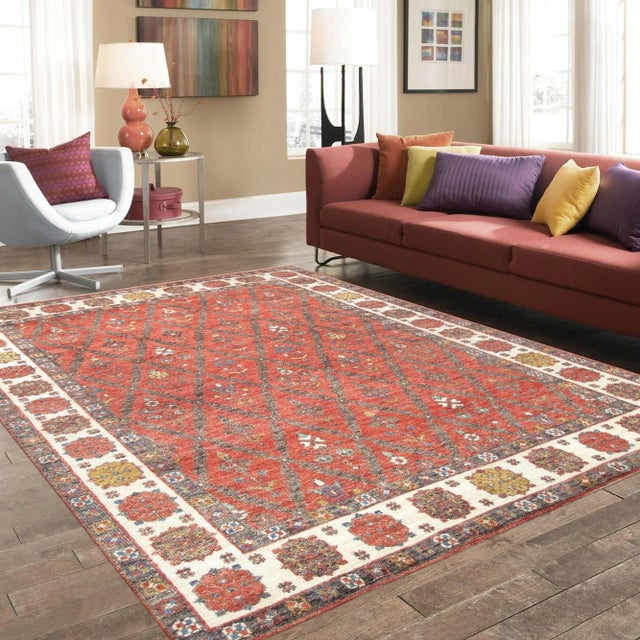 Pasargad Home Nomad Wool Area Rug, 7' 9" X 9'10", Rust For Sale - Image 4 of 5