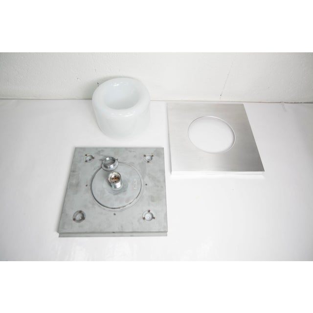 Space Age Ceiling Light in Aluminum and Opaline Glass & Chrome from Doria Leuchten, Germany, 1960s For Sale - Image 13 of 18