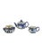 Victorian Silver Mounted Tea Set from Jasperware Wedgwood, 1880s, Set of 3 For Sale
