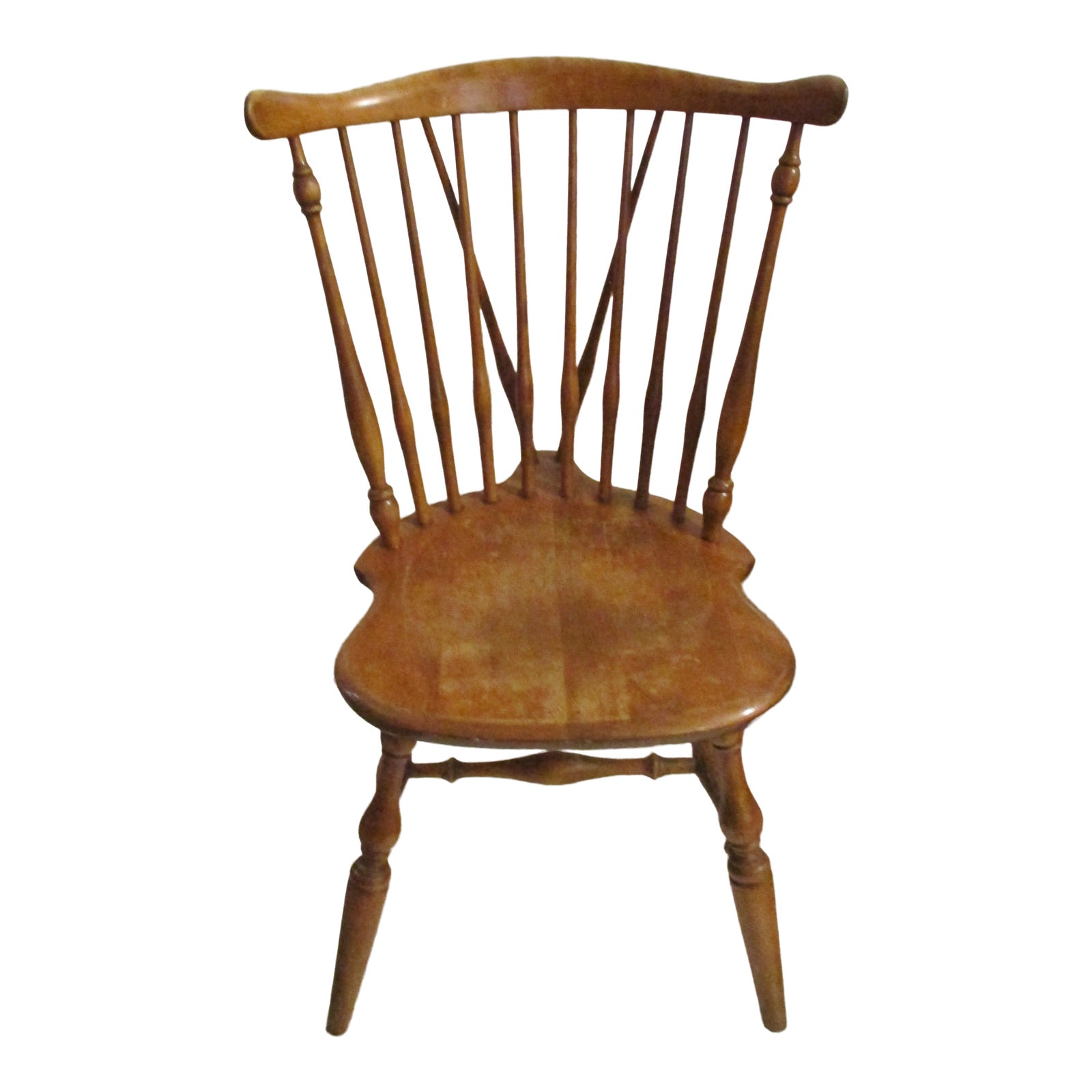 1950s Vintage Ethan Allen Heirloom Maple Fiddleback Duxbury Side Chair