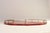 Large Aldo Tura circular walnut tray wrapped in lacquered dyed-red goatskin with dual brass semicircular trim (ca. 1950s,...