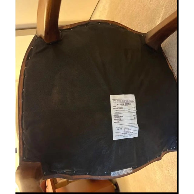 Elegant Late 20th Century Gabriel Victor Leather Upholstered Side Chair With Nailhead Trim For Sale - Image 11 of 12