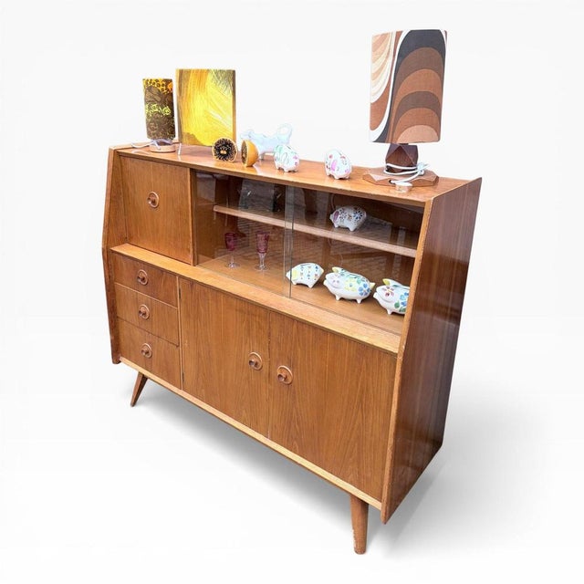 Mid-Century Oak and Walnut Drinks Cabinet from Priory For Sale - Image 6 of 10