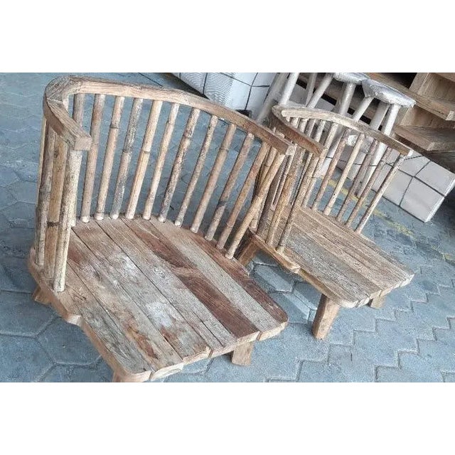 Salvaged Teak & Bamboo Outdoor Club Chair For Sale - Image 11 of 11