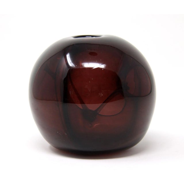 Stunning vintage c.1972 art glass orb, with amazing interior structure, by the well regarded Sally Worcester, now of Maui,...