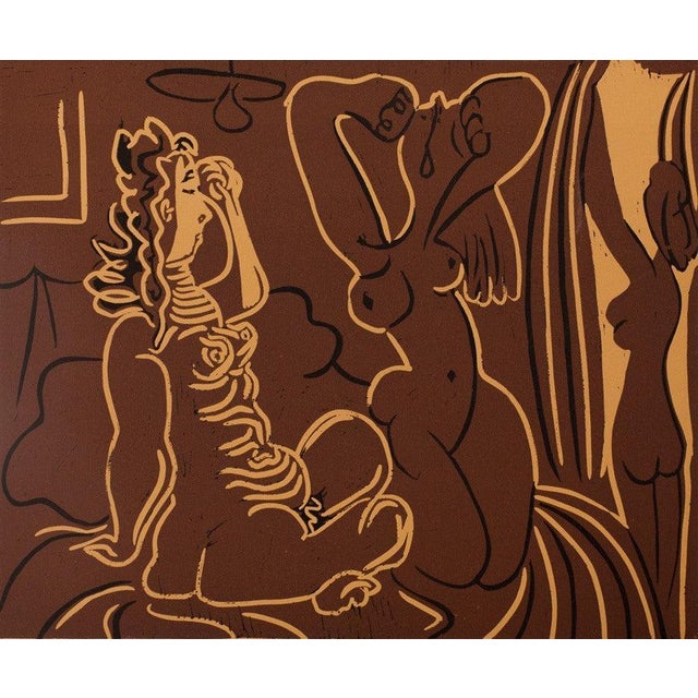 Pablo Picasso (1881-1973) (after) Women Awakening Color linocut On wove paper, 37 x 32 cm (approx. 15 x 13 inches) Very...