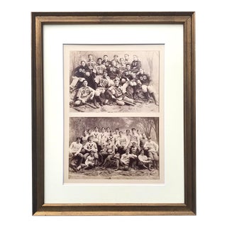 Original Antique Photograph of Yale University Football and Baseball Teams 1896 College Sports For Sale
