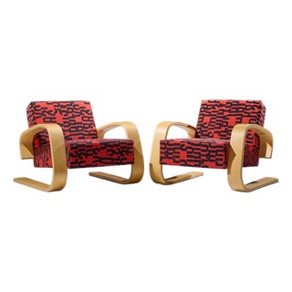 Alvar Aalto Armchair 400 Tank Mid Century Bentwood Lounge Chairs - Pair For Sale