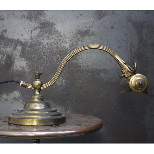 French Art Nouveau Brass Piano Lamp, Paris, 1920s For Sale - Image 3 of 9