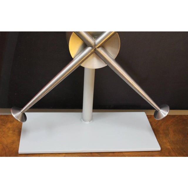 Mid-Century Modern Bank Vault Handle on Stand For Sale - Image 3 of 7