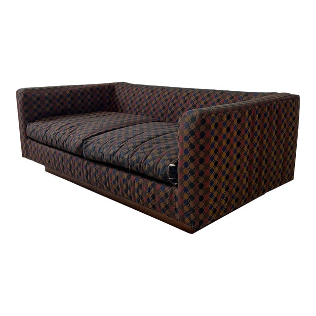 Edward Wormley for Dunbar Walnut Platform Sofa Loveseat For Sale