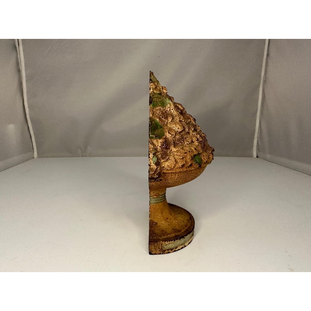 Metal Vintage Hubley Cast Iron Violet Bowl Doorstop #9 For Sale - Image 7 of 10