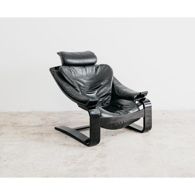 Leather and Wood Kroken Armchair by Åke Fribytter for Nelo MÖbel, Sweden, 1970s For Sale - Image 3 of 12