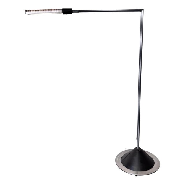Italian Modernist Steel and Aluminum Floor Lamp by F.A. Porsche for Luci, 1980s For Sale