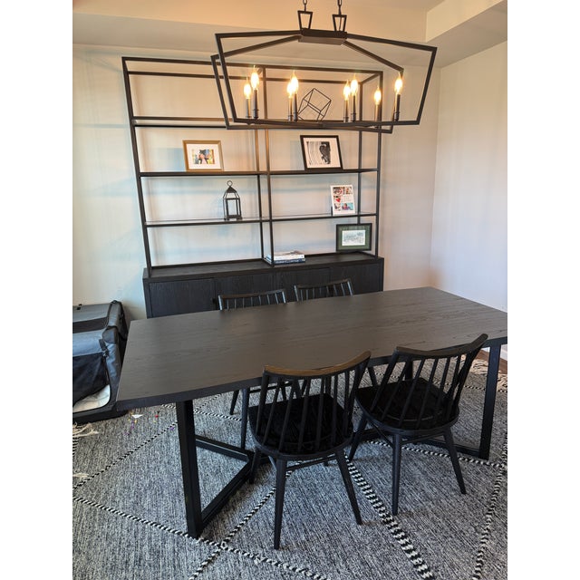 Modern Crate & Barrel Dining Set – 80” Live Edge Table + 4 Chairs For Sale - Image 3 of 4