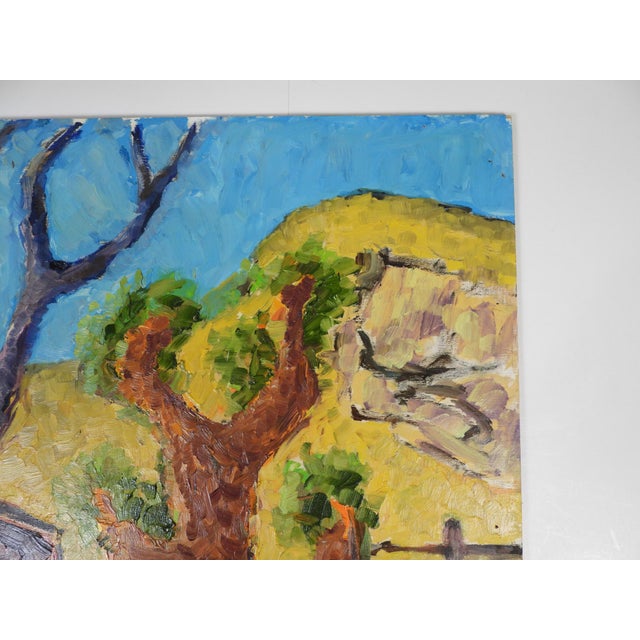 Modern Contemporary Expressionist Joshua Tree Red Shed Landscape Painting For Sale - Image 3 of 9