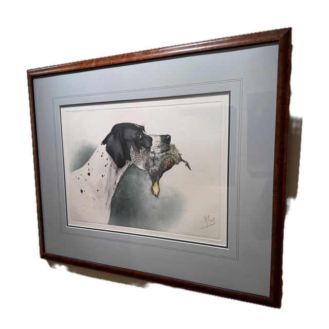 A framed color sporting print by the celebrated French-Russian artist Boris Riab (Boris Riabouchinsky, 1898–1975),...