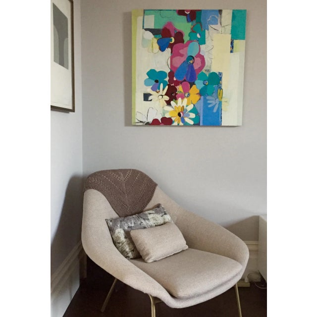 Abstract 'Cascade of Blooms' Square Abstract Floral Painting For Sale - Image 3 of 8