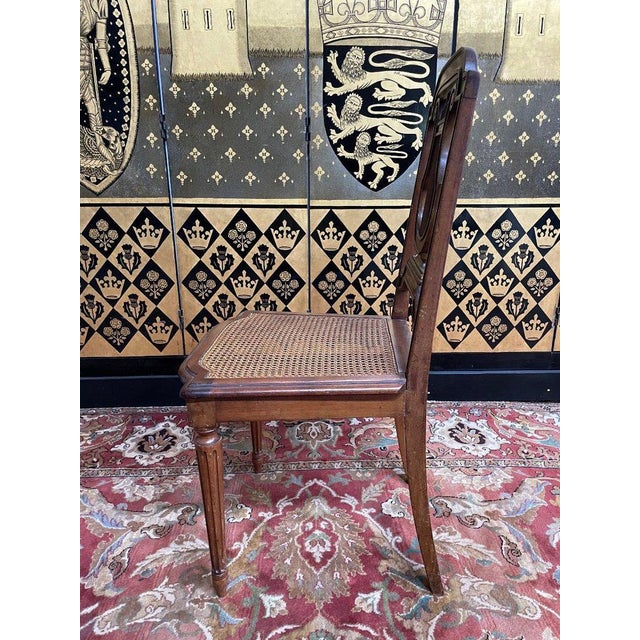 Louis XVI Chairs Lyre in Caning For Sale - Image 9 of 10