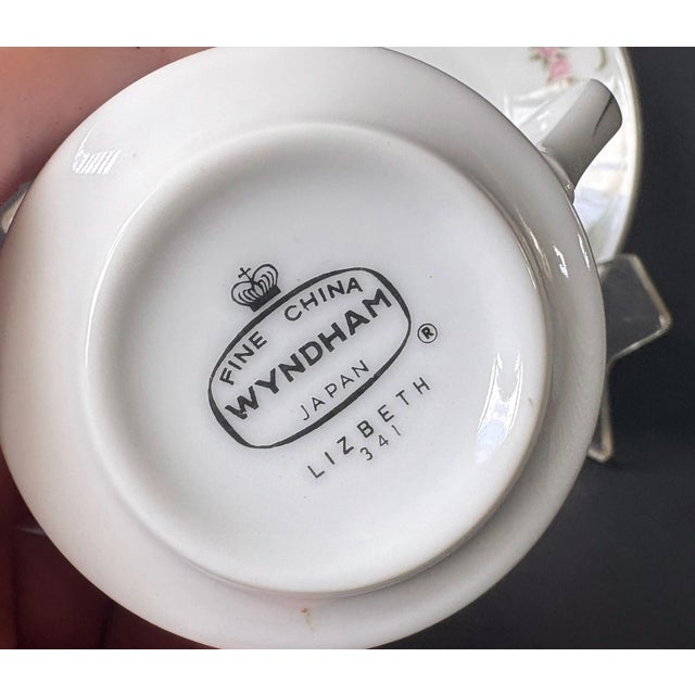 Ceramic Vintage Wyndham China Cup and Saucer, Lizbeth Pink Rose Pattern 341 For Sale - Image 7 of 8