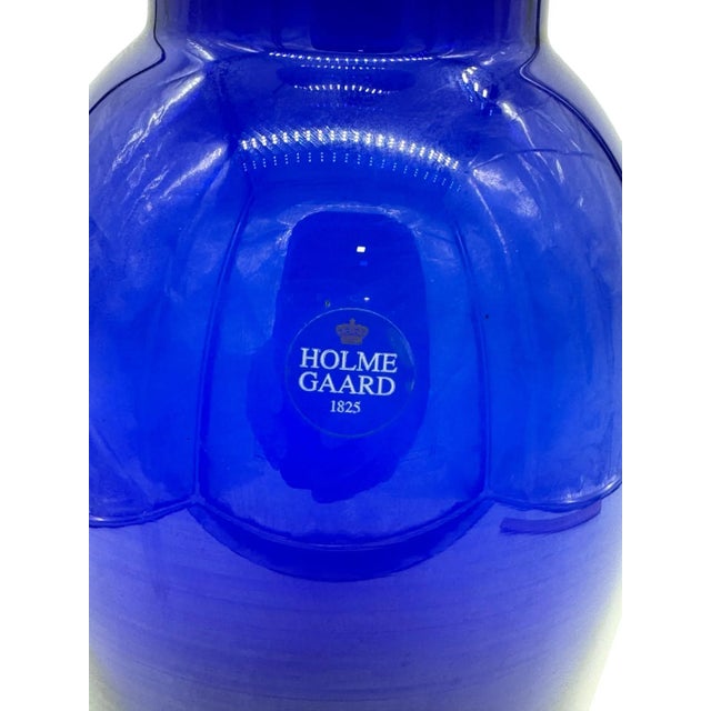 Designed by Holmegaard (Royal Copenhagen) - Harlequin Pattern - Crystal - Royal Blue Body and Cyan Base - Mid Century...