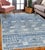 8x10 Blue Hand-Knotted Wool Linear Blocks Geometric Modern Carpet Rug For Sale - Image 10 of 12