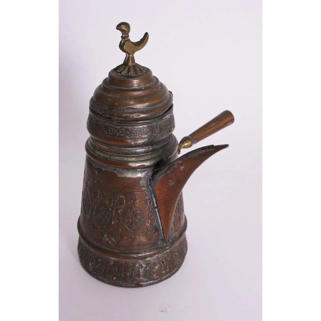 Middle Eastern Turkish Arabic Copper Dallah Coffee Pot For Sale - Image 9 of 13