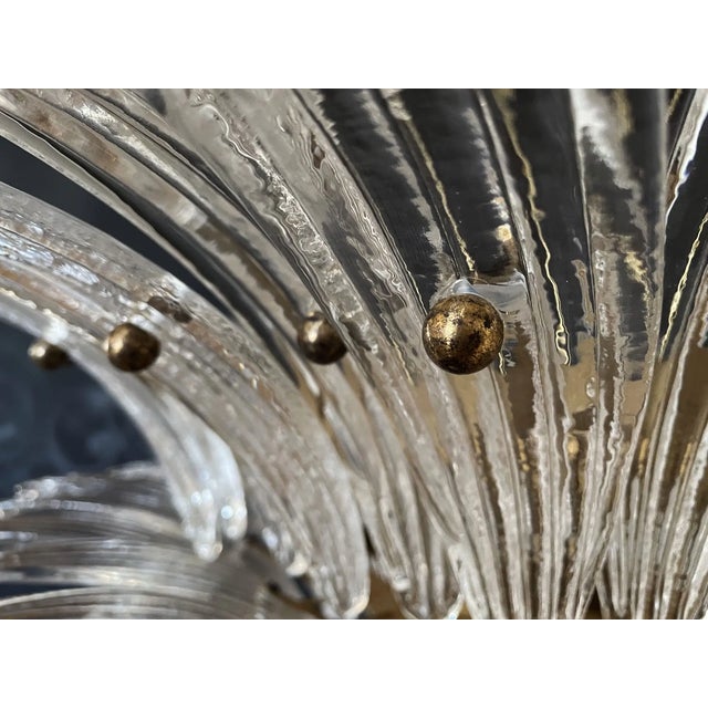Murano Palmette Ceiling Light on Three Levels, 104 Trasparent Glasses For Sale - Image 12 of 12