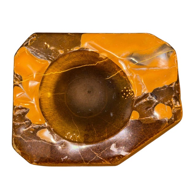Gemstone Set of Four Mid-Century Italian Carved Tiger Eye Stone Catchall Trays. For Sale - Image 7 of 10